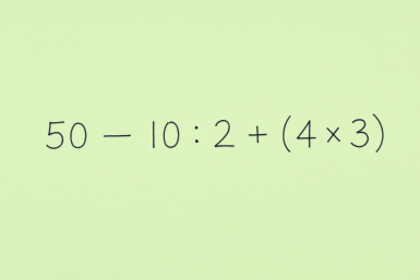 Математический тест на логику: справитесь с примером 50 − 10 : 2 + (4 × 3)?